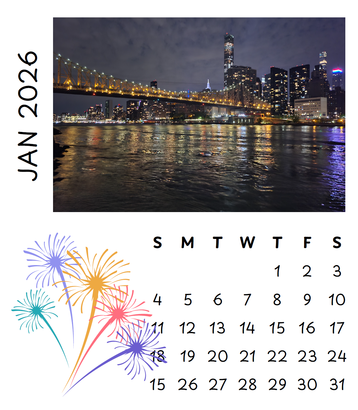 Custom Magnet Calendar: separate 12 months