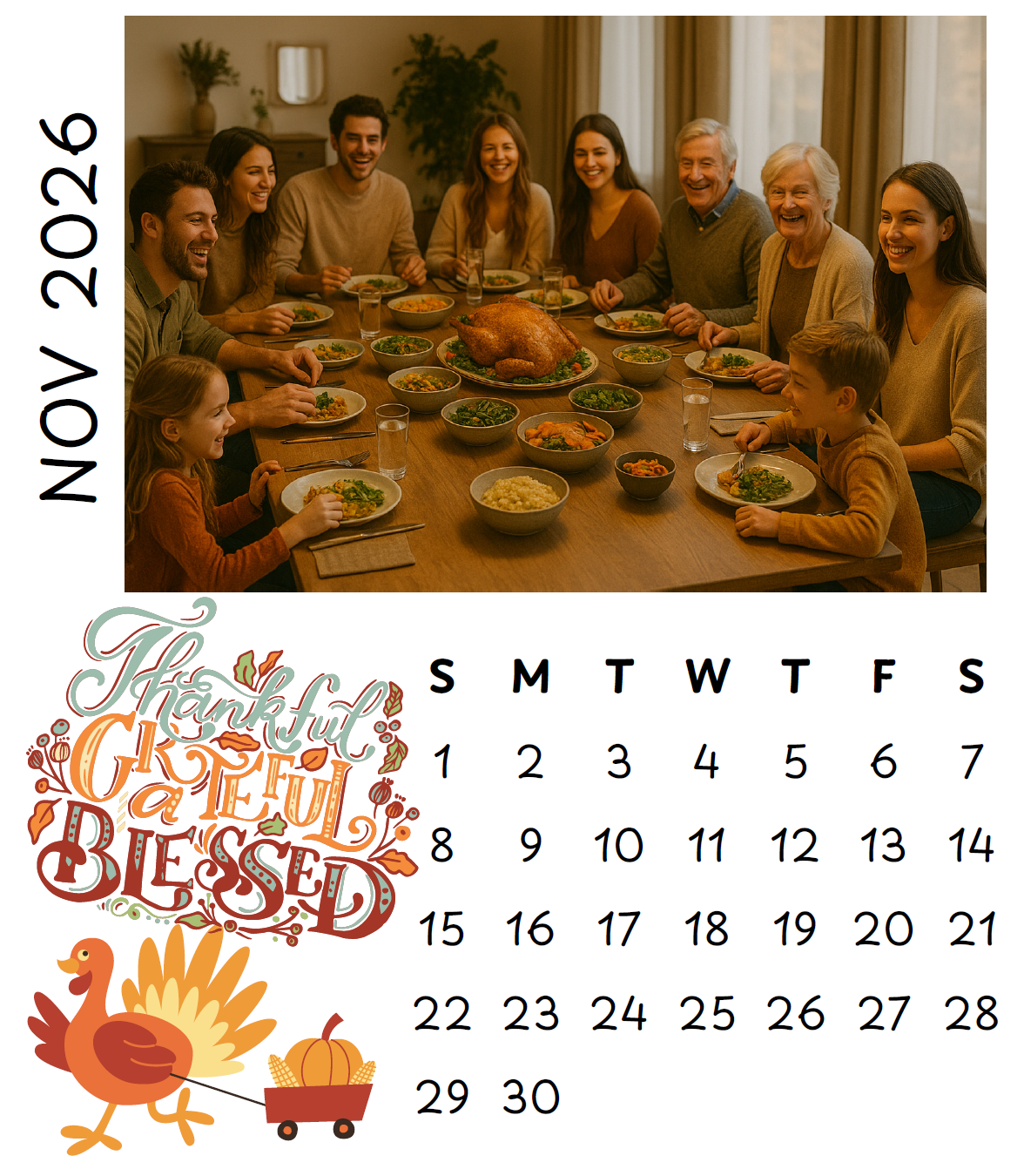 Custom Magnet Calendar: separate 12 months